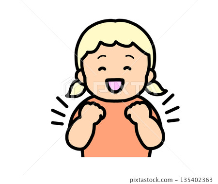 Delighted (fist pump) blonde girl 135402363