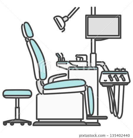 配備齊全的牙科治療椅，附折疊式腳踏板 135402440