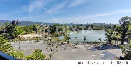 Beautiful scenic view of popular tourist destination 135402516