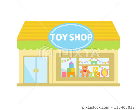 Colorful toy store building illustration Colorful toy store building illustration 135403032