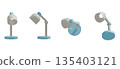 Simple desk lamp 3D illustration set 135403121