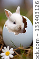 復活節彩蛋裡的小兔子 135403126