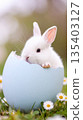復活節彩蛋中的小兔子和大自然 135403127