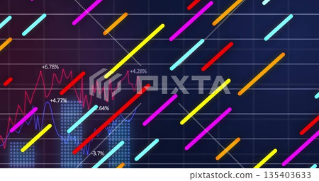 Displaying data in dark-grid UI with light-blue bars, red and blue lines, percent labels, diagonals Displaying data in dark-grid UI with light-blue bars, red and blue lines, percent labels, diagonals 135403633