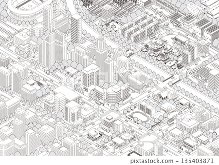 Cityscape. Cityscape. Isometric city. 135403871