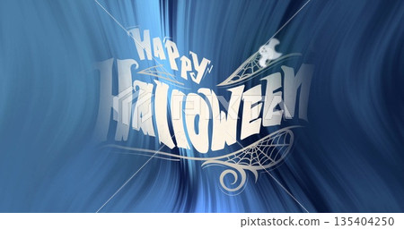 Image of happy halloween text and blue shapes on black background Image of happy halloween text and blue shapes on black background 135404250