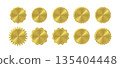 Set of ten shiny golden labels with various shapes 135404448