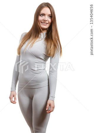 Fit woman in thermolinen underwear Fit woman in thermolinen underwear 135404656