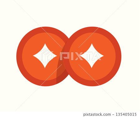 Chinese Coins Minimal Vector Illustration 135405015