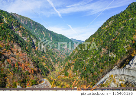 View to the northeast from Takase Dam (Omachi City) 135405186