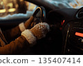 Winter Driving at Night - Interior View 135407414