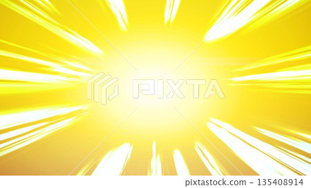 Concentrated lines, manga, yellow, light, horizontal lines, effect lines, rayon, illustration, summer time 135408914