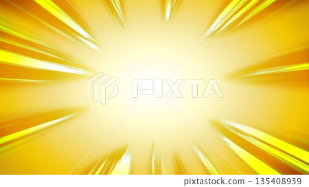 濃重的線條、漫畫、黃色、光線、水平線條、效果線、人造絲、插畫、夏季 濃重的線條、漫畫、黃色、光線、水平線條、效果線、人造絲、插畫、夏季 135408939