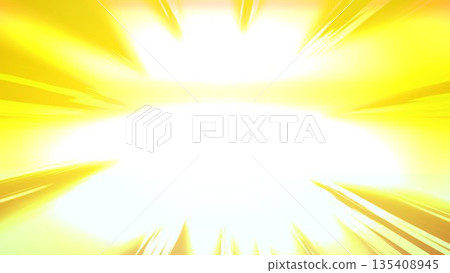 濃重的線條、漫畫、黃色、光線、水平線條、效果線、人造絲、插畫、夏季 135408945