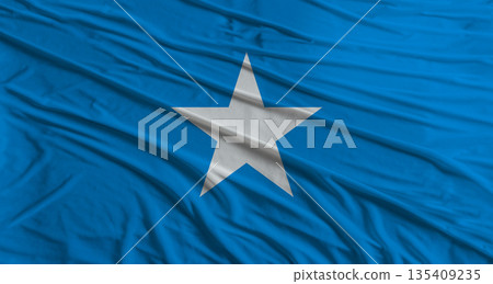Somalia flag waving. Flag of Somalia with cloth texture Somalia flag waving. Flag of Somalia with cloth texture 135409235