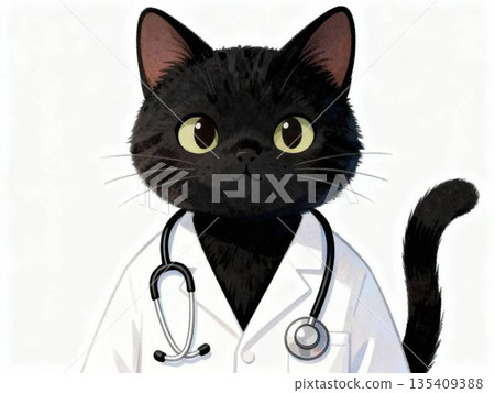 貓醫生白色背景 貓醫生白色背景 135409388