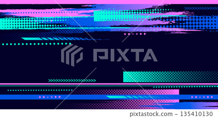 Abstract sport banner with color stripes 135410130