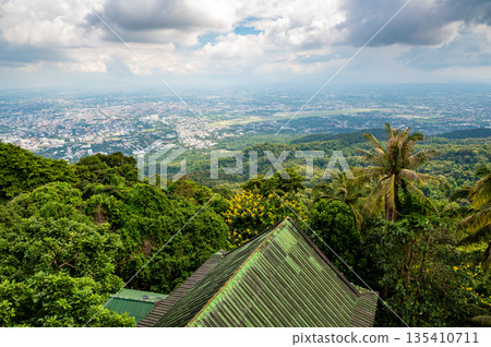 Panorama aerial view of Chiang Mai city, Thailand. Panorama aerial view of Chiang Mai city, Thailand. 135410711