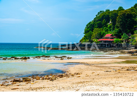 Landscape view of Bamboo Beach at Ko Lanta island, Thailand. Tropical paradise. 135410722