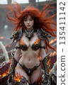Red-haired dragon armor beauty 135411142