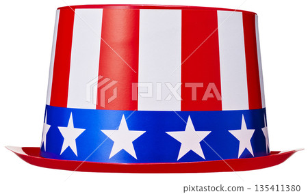 星條旗圖案高頂禮帽派對帽美國獨立日剪報 135411380