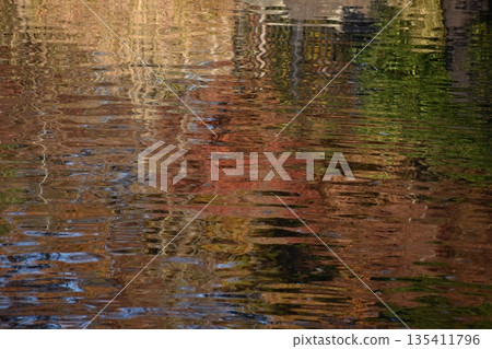 Background material with ripples on the water surface in dark red Background material with ripples on the water surface in dark red 135411796