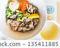 Pork salad topped with plenty of pork cartilage and ginger 135411885
