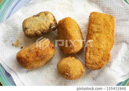 variety of homemade fried foods variety of homemade fried foods 135411948