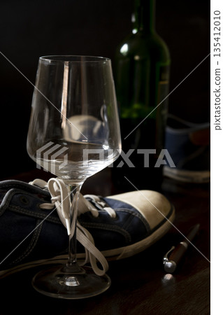 empty glass of red wine 135412010