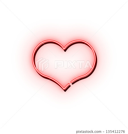 Simple Neon Heart Mark Red Simple Neon Heart Mark Red 135412276