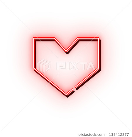Simple Neon Heart Mark Red Simple Neon Heart Mark Red 135412277