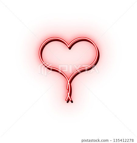 Simple Neon Heart Mark Red Simple Neon Heart Mark Red 135412278