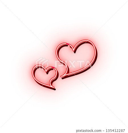 Simple Neon Heart Mark Red Simple Neon Heart Mark Red 135412287