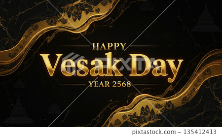Happy Vesak Day Elegant Buddhist Celebration Background 135412413