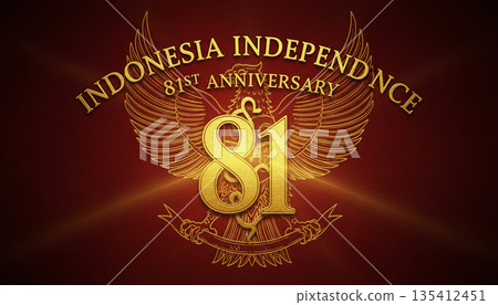 Indonesia Independence 81st Anniversary Garuda Luxury Background Indonesia Independence 81st Anniversary Garuda Luxury Background 135412451