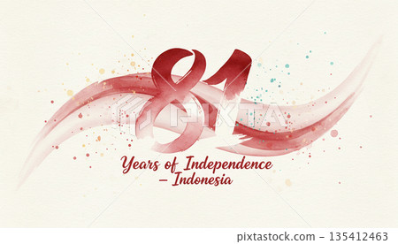 81 Years of Independence Indonesia Anniversary Typography Design 135412463