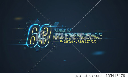 Malaysia Independence Day 69th Anniversary Modern Background Malaysia Independence Day 69th Anniversary Modern Background 135412478