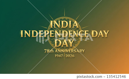 India Independence Day 78th Anniversary Elegant Design 135412546