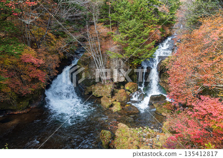 Scenery around Ryuzu Falls, Chuguji Shrine, Nikko City, Tochigi Prefecture 135412817