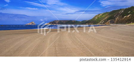 Beach of Los Quebrantos, San Juan de la Arena, Spain Beach of Los Quebrantos, San Juan de la Arena, Spain 135412914