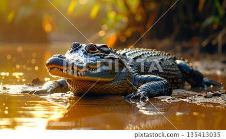 Crocodile Resting on Riverbank Crocodile Resting on Riverbank 135413035