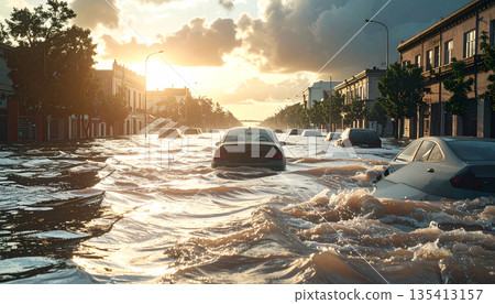 Urban Flood After Heavy Rain 135413157