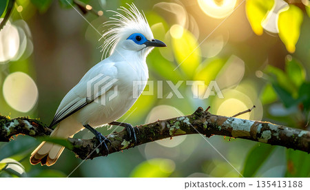 White Bird Perched in Forest White Bird Perched in Forest 135413188
