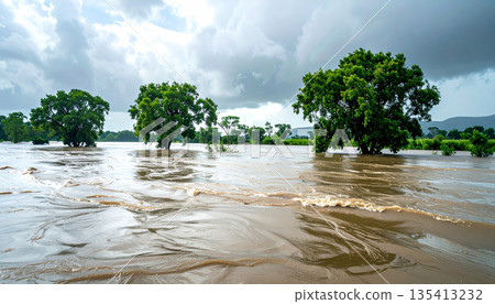 Flooded River Landscape 135413232
