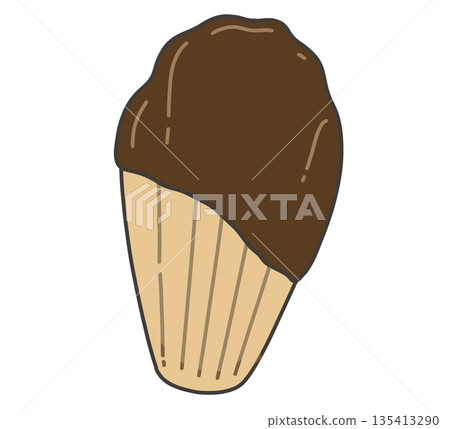 巧克力瑪德琳蛋糕插圖 巧克力瑪德琳蛋糕插圖 135413290