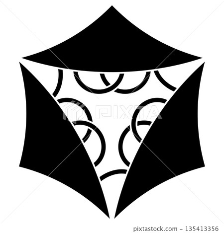 This is the family crest, called the three-sedge hat. This is the family crest, called the three-sedge hat. 135413356