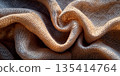 Beautiful and Elegant Premium Beige Linen Cloth with Soft Texture and Organic Neutral Background 135414764