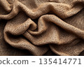 Detailed Rough Burlap Canvas Texture Full Frame Showcasing Natural Fibers and Rustic Weave Pattern 135414771