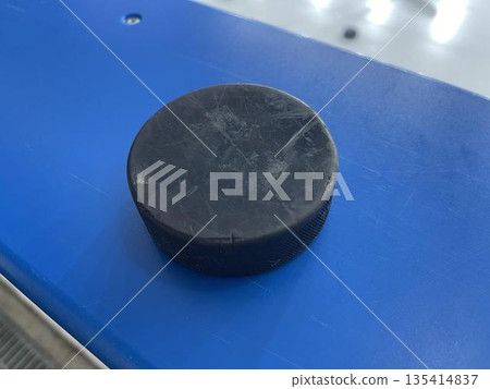 hockey washer isolated on bley background 135414837