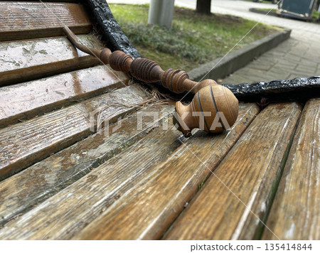smoking pipe on a bench smoking pipe on a bench 135414844